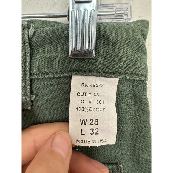 Stan Ray Vintage Fatigue Army Green Pants Tapered Leg Cotton Mens 28x32 Waist 28 - Picture 8 of 11